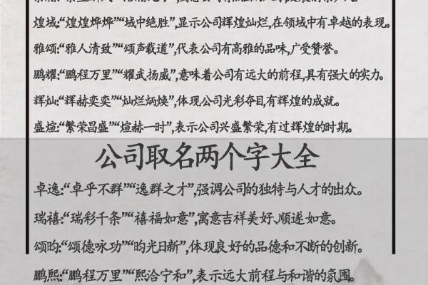 公司取名大全二字,公司起名二字大全