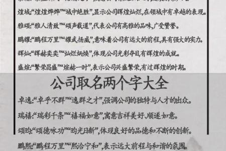 公司取名大全二字,公司起名二字大全
